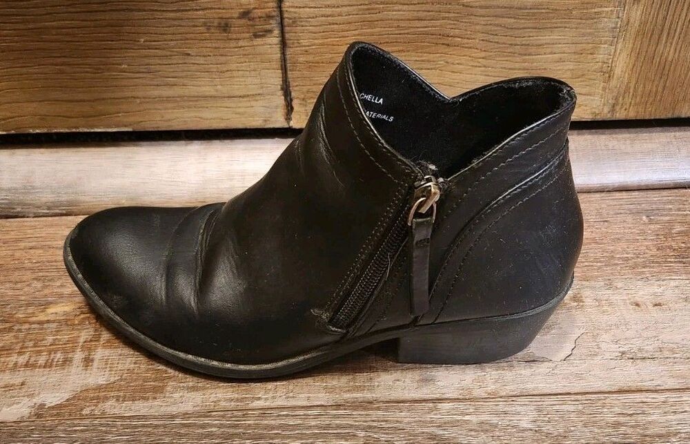 Ladies Arizona Coachella Size 7 Black Zip Up Ankle Boots Faux Leather - Picture 7 of 12